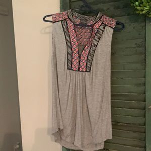 Stitch Fix, Sleeveless tunic with colorful trim, worn twice